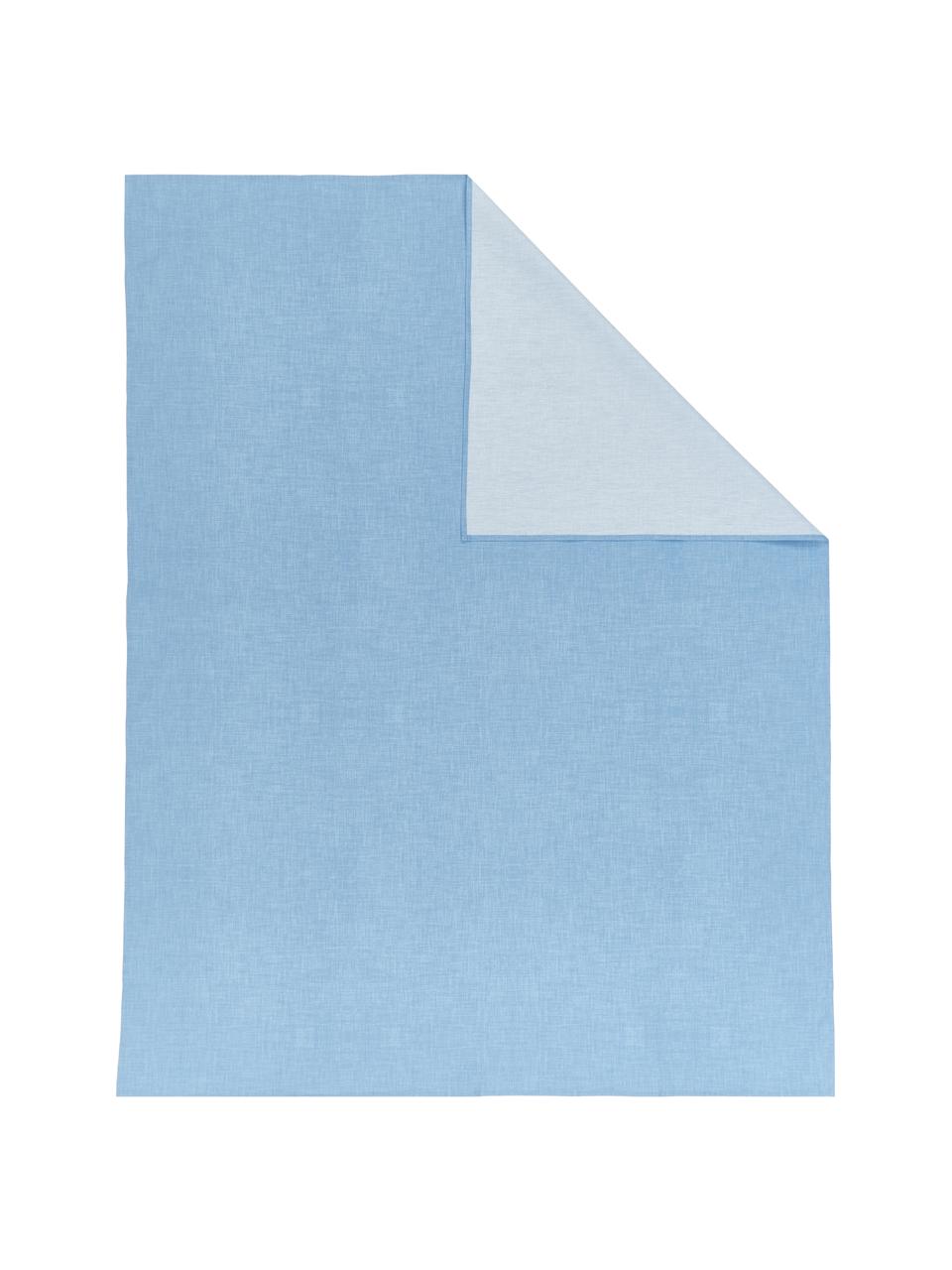 Mantel Alla antimanchas resinado, 50% algodón, 50% poliéster con revestimiento de resina, Azul, De 8 a 10 comensales (An 140 x L 280 cm)