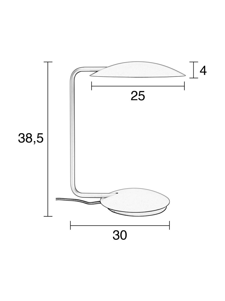 Dimbare tafellamp Pixie, Lampenkap: gepoedercoat metaal, Lampvoet: gepoedercoat metaal, Wit, 25 x 39 cm