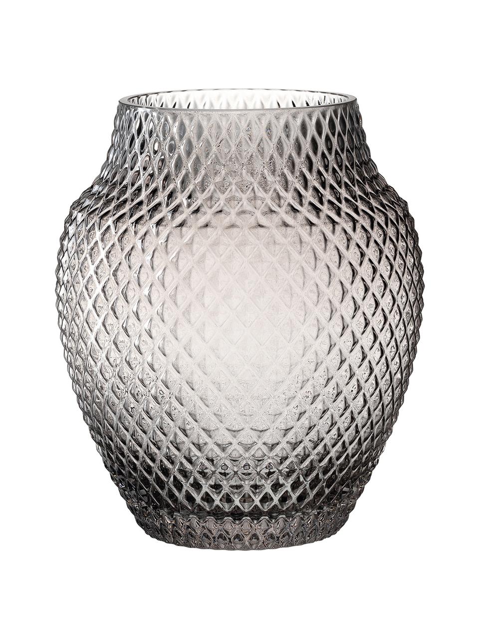 Ručně vyrobená skleněná váza Poesia, Sklo, Šedá, Ø 19 cm, V 23 cm