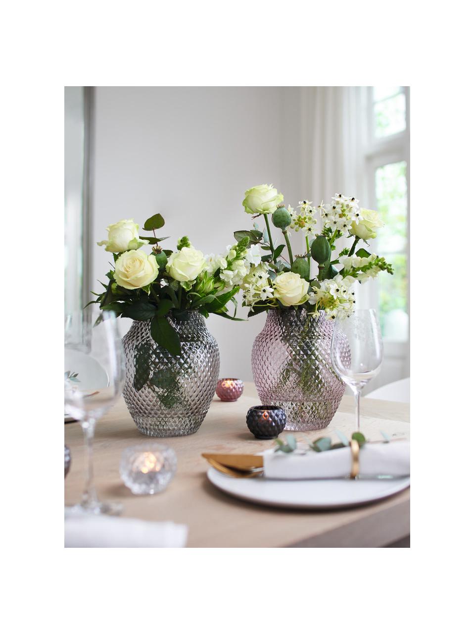 Ręcznie wykonany wazon ze szkła Poesia, Szklanka, Jasny szary, transparentny, Ø 19 x W 23 cm