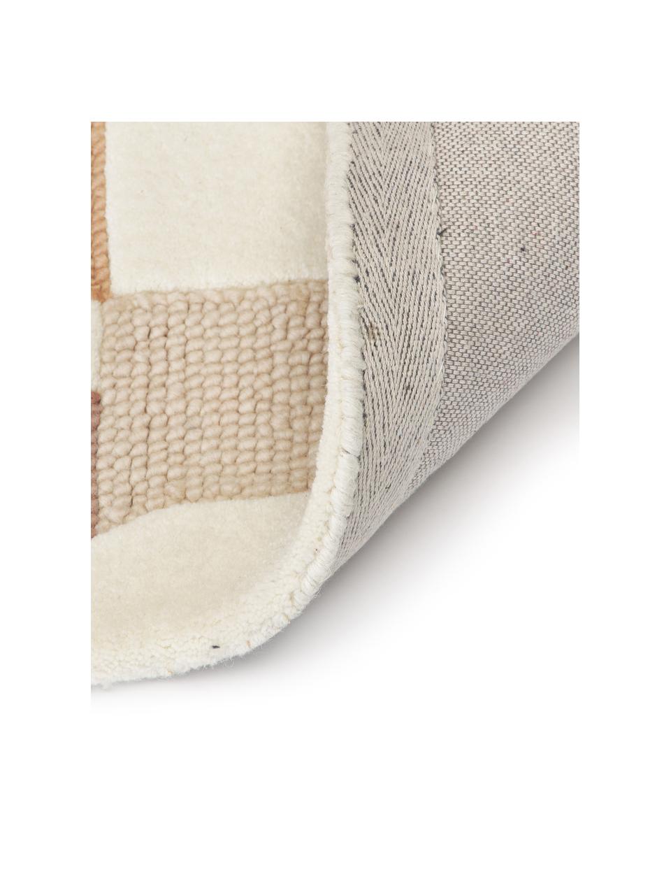 Tappeto in lana taftato a mano con struttura alta-bassa Corin, Retro: 100% cotone Nel caso dei , Rosa,beige,marrone,multicolore, Larg. 80 x Lung. 150 cm (taglia XS)