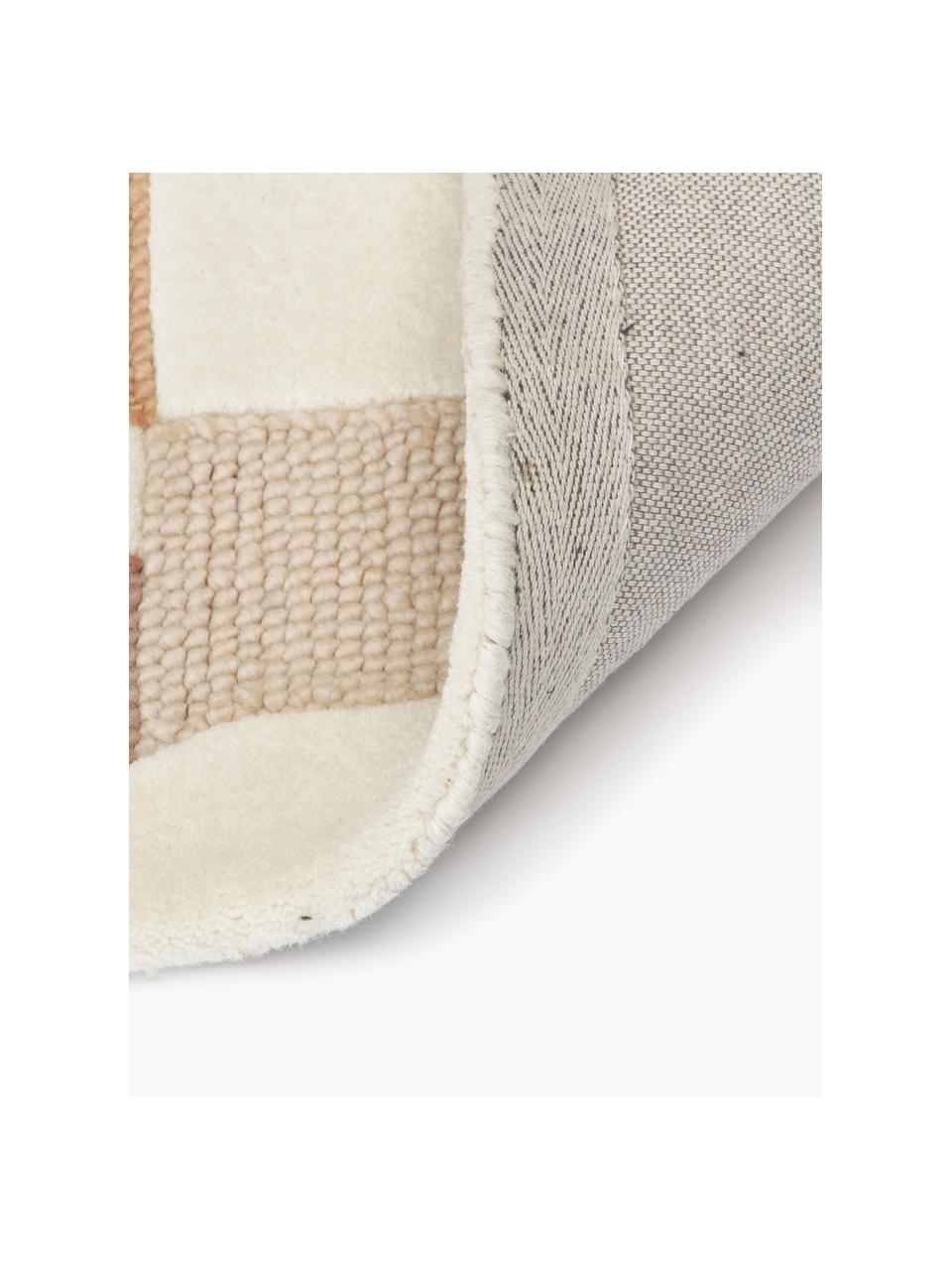 Handgetuft wollen vloerkleed Corin met hoog-laag structuur, Onderzijde: 100% katoen Bij wollen vl, Beigetinten, B 160 x L 230 cm (maat M)