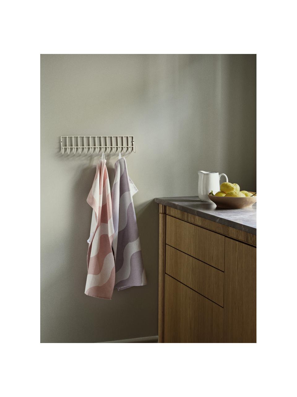 Ręcznik kuchenny z bawełny Tide, 2 szt., 100% bawełna, Blady różowy, biały, S 50 x D 70 cm
