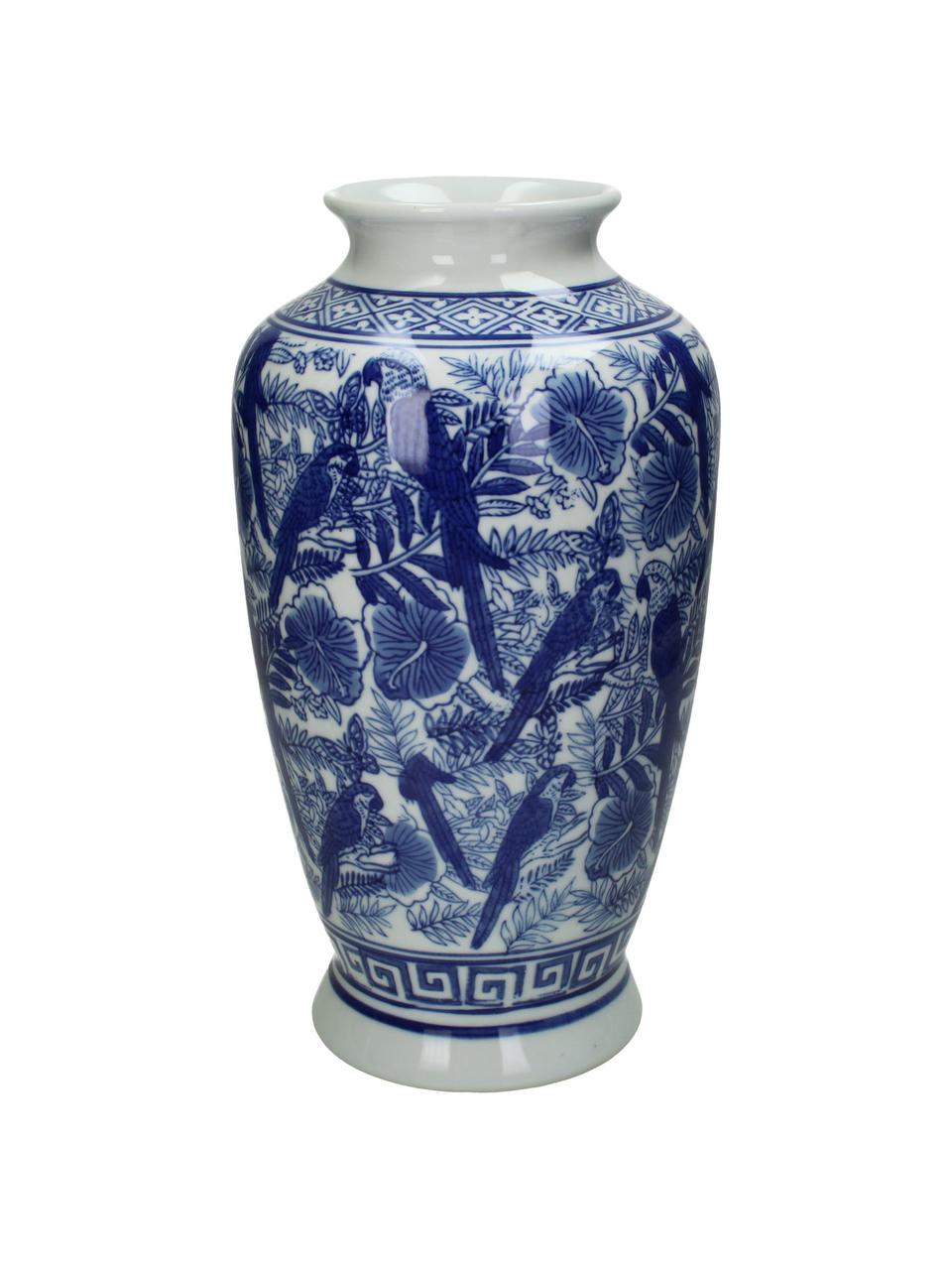 Vaso grande in porcellana Tourmaline, Porcellana, Blu, bianco, Ø 16 x Alt. 31 cm