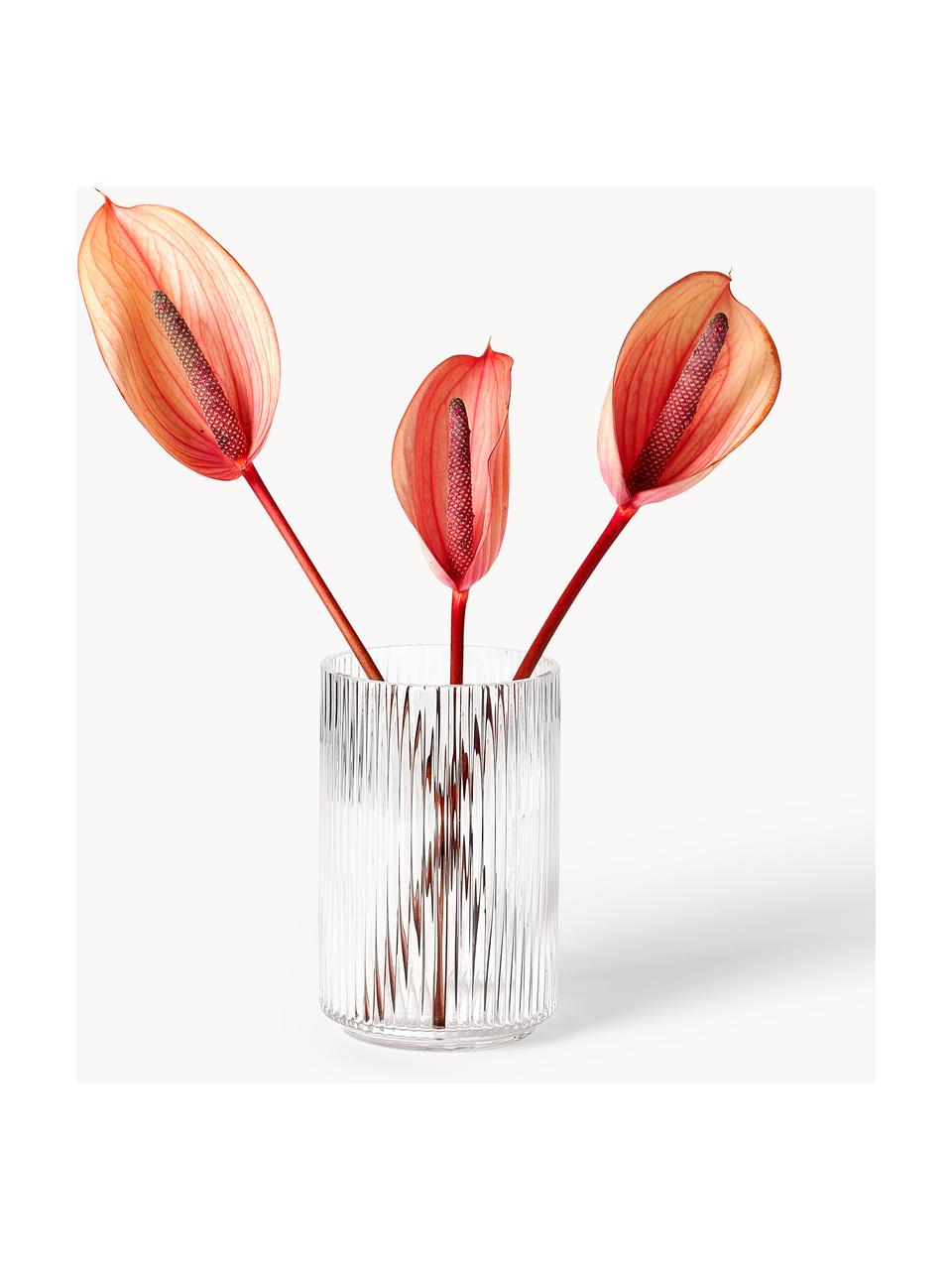Ručne fúkaná dekoračná váza Carlo, V 20 cm, Sklo, Priehľadná, Ø 13 x V 20 cm
