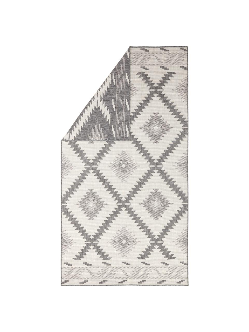 Tappeto reversibile da interno-esterno Malibu, Grigio, crema, Larg. 80 x Lung. 150 cm (taglia xs)