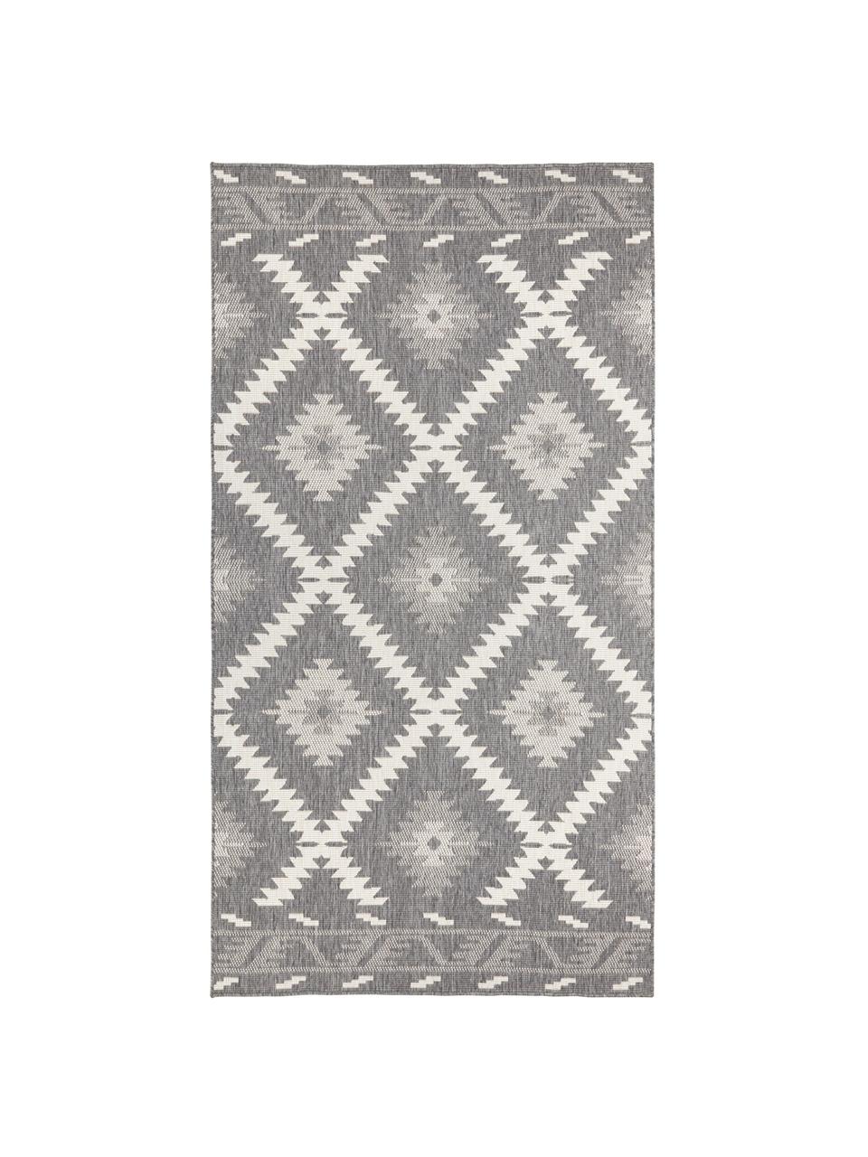 Dwustronny dywan wewnętrzny/zewnętrzny Malibu, Szary, kremowy, S 80 x D 150 cm (Rozmiar XS)