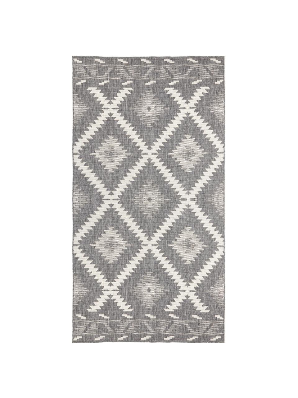 Tapis outdoor réversible, style ethno Malibu, Gris, crème