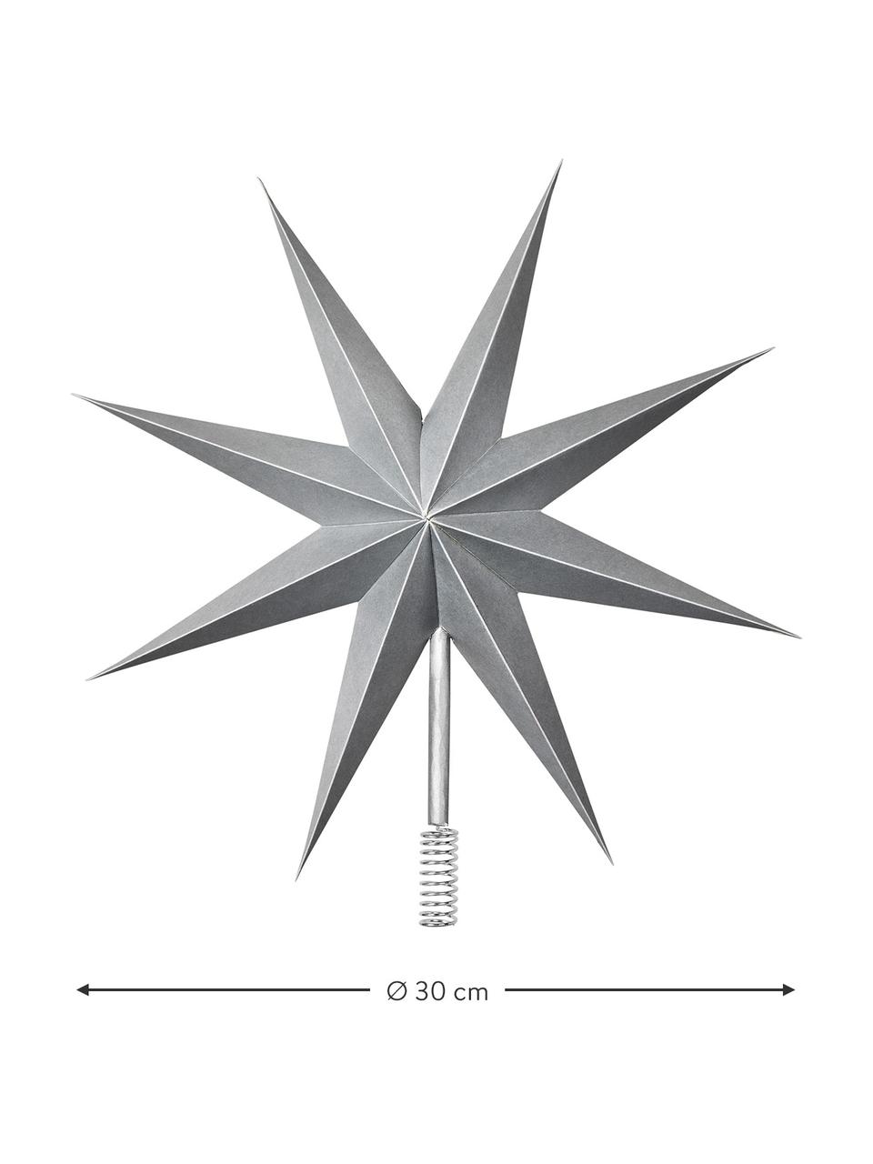 Estrella Árbol de Navidad Top, Papel, Plateado, Ø 30 cm