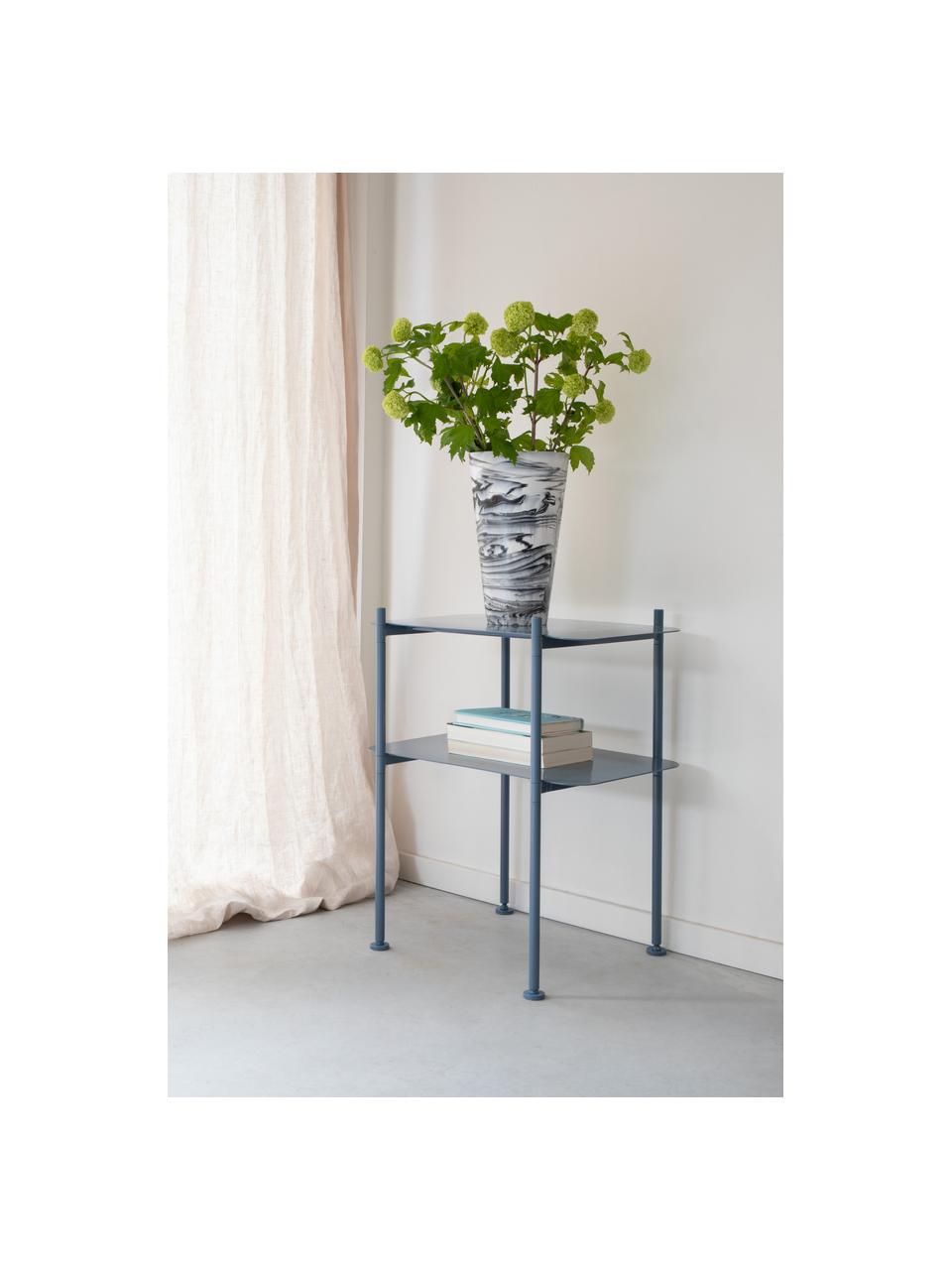 Metalen sidetable River, Gecoat metaal, Blauw, B 50 x H 62 cm