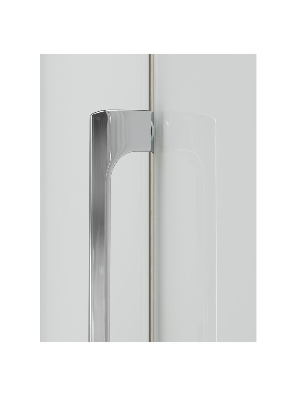 Drehtürenschrank Monaco mit Spiegeltür, 3-türig, Korpus: Holzwerkstoff, foliert, Griffe: Metall, beschichtet, Weiß, mit Spiegeltüren, B 149 x H 216 cm