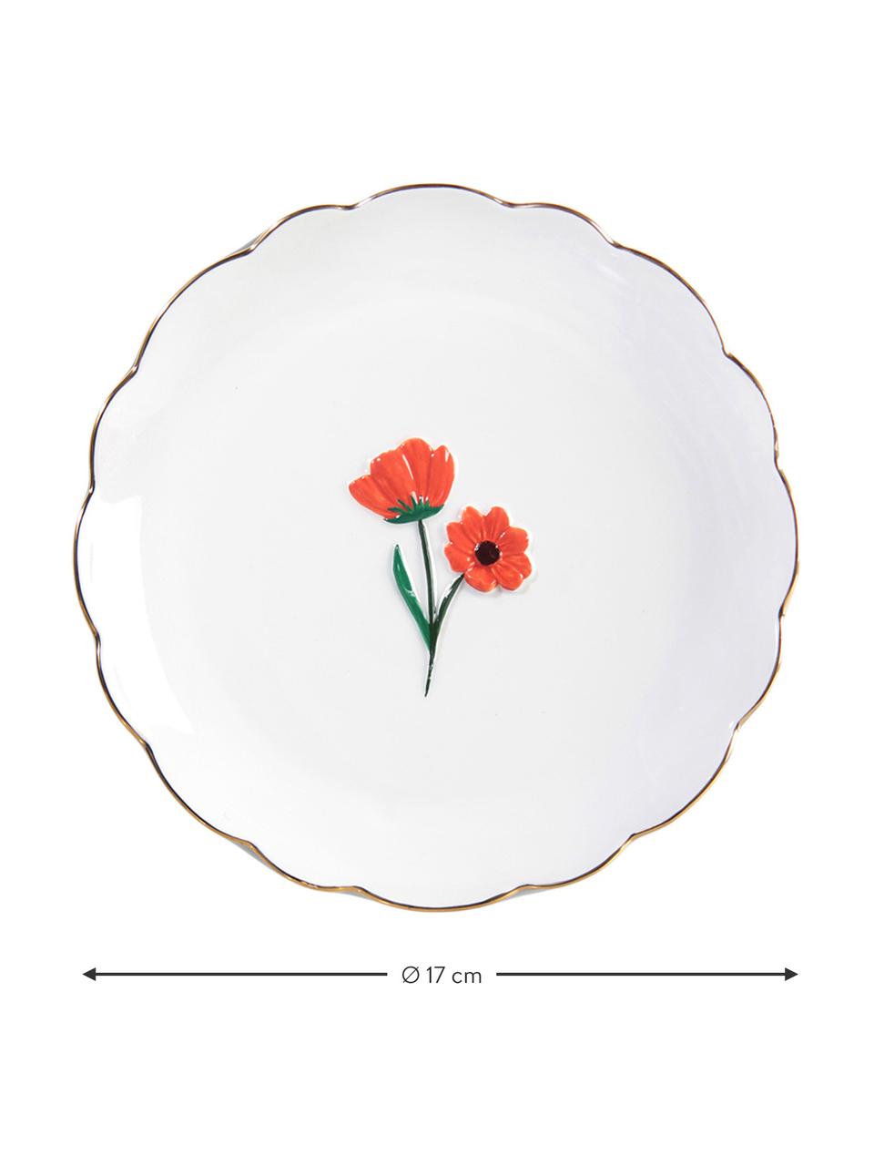 Súprava raňajkových tanierov s kvetinovou dekoráciou Wildflower, 4 diely, Dolomit, Viacfarebná, Ø 17 cm