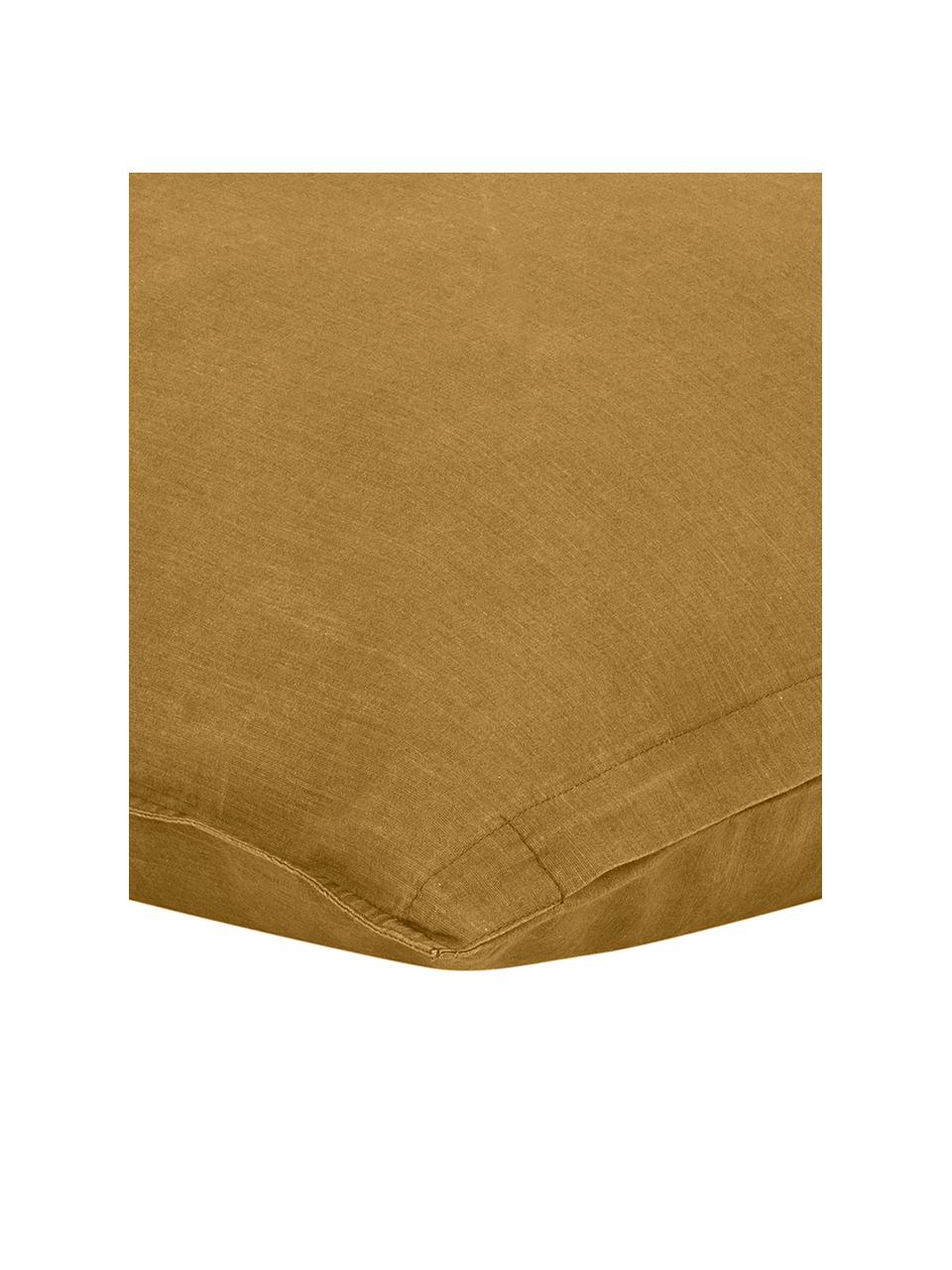 Poszewka na poduszkę z bawełny z efektem sprania Arlene, 2 szt., Żółty, S 40 x D 80 cm