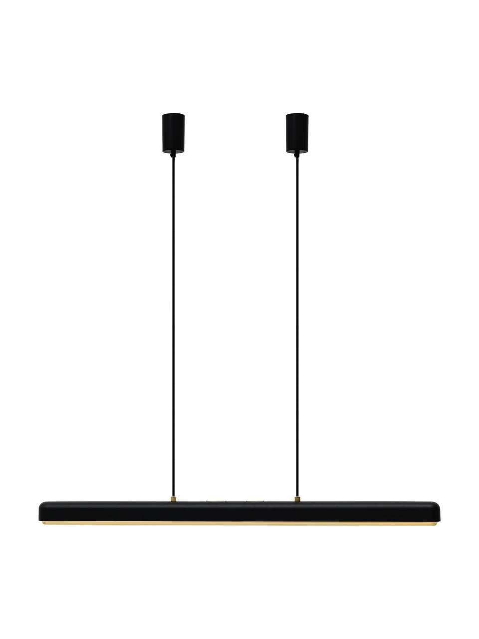 Dimmbare LED-Pendelleuchte Hazel, Lampenschirm: Metall, beschichtet, Schwarz, B 100 x H 7 cm