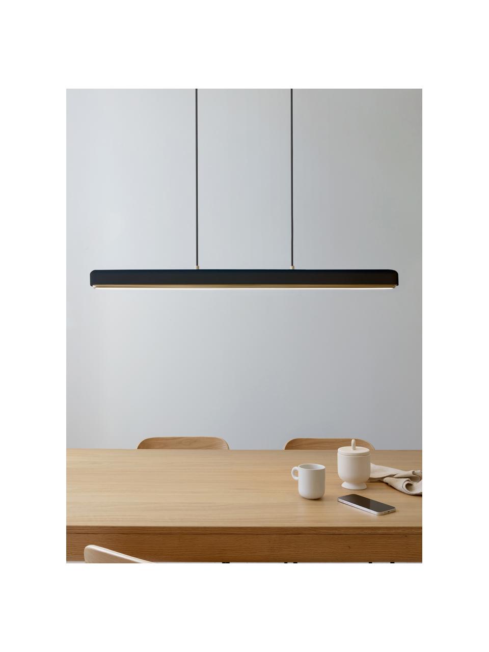 Lámpara de techo LED regulable Hazel, Pantalla: metal recubierto, Cable: plástico, Negro, An 100 x Al 7 cm