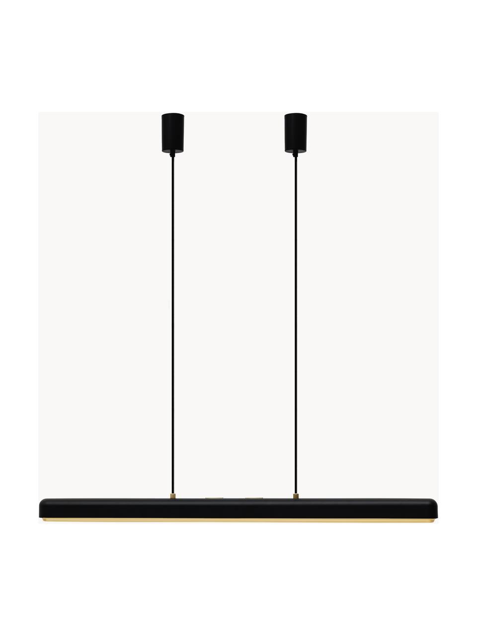 Dimbare LED hanglamp Hazel, Lampenkap: gecoat metaal, Zwart, B 100 x H 7 cm