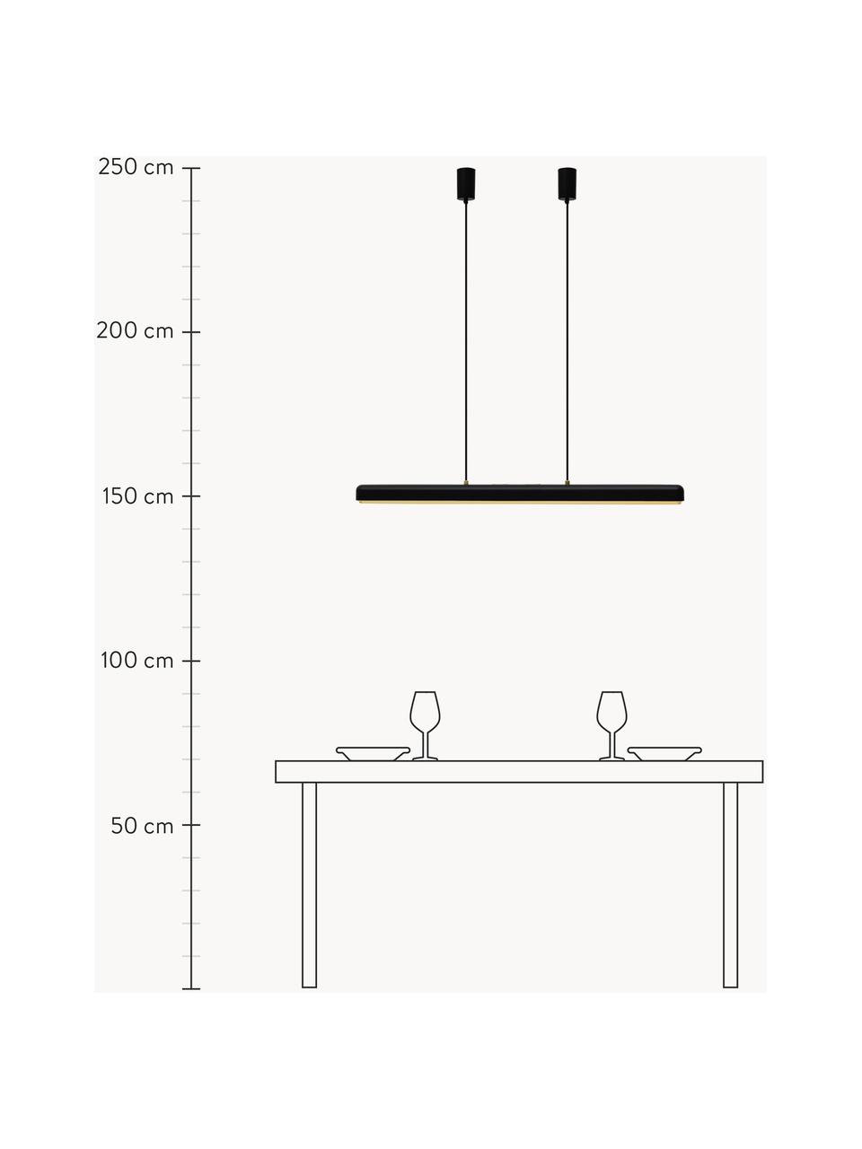 Lampada LED a sospensione dimmerabile Hazel, Paralume: metallo rivestito, Nero, Larg. 100 x Alt. 7 cm