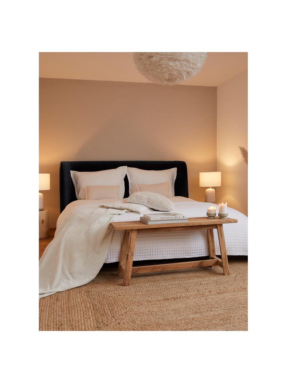 Cama tapizada Feather, con espacio de almacenamiento, Tapizado:  poliéster (texturizado) , Estructura: madera de pino maciza y p, Tejido gris antracita, An 200 x L 200 cm