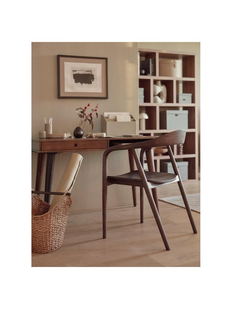 Silla con reposabrazos de madera Angelina, Madera de fresno pintado con certificado FSC
Madera contrachapada pintado con certificado FSC, Madera oscura, An 57 x Al 80 cm