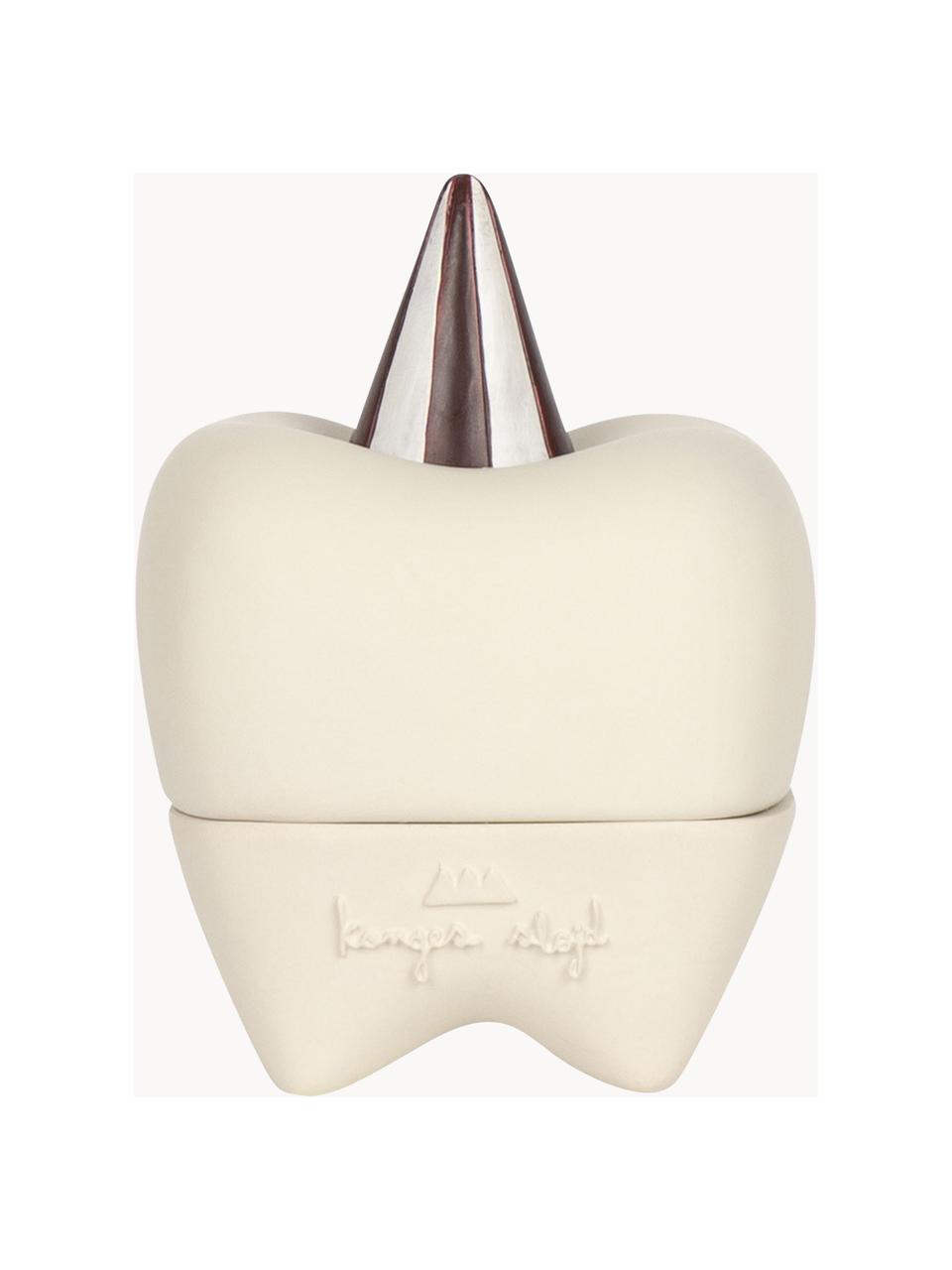 Boîte de rangement pour enfants Tooth, Matériau en pierre, Blanc cassé, multicolore, larg. 6 x haut. 9 cm