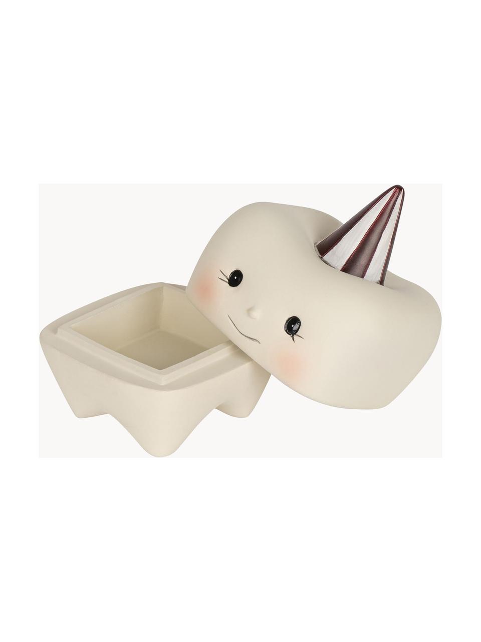 Boîte de rangement pour enfants Tooth, Matériau en pierre, Blanc cassé, multicolore, larg. 6 x haut. 9 cm