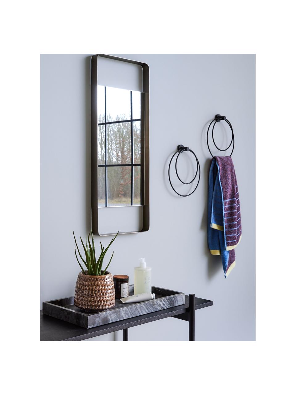 Wand-Handtuchhalter Loop aus Metall, Metall, beschichtet, Schwarz, B 26 x H 23 cm