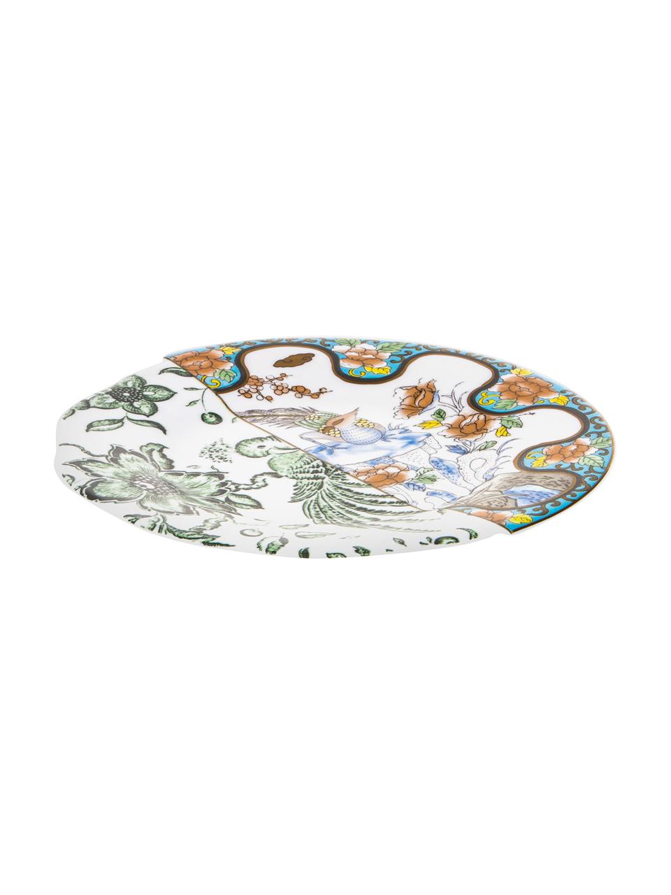 Handgemaakte dinerbord Hybrid, Beenderporselein, Meerkleurig, Ø 22 x H 4 cm