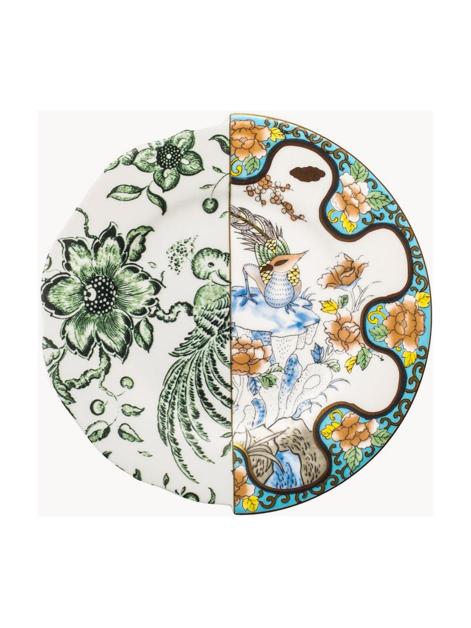 Plato llano artesanal Hybrid, Porcelana Bone China, Multicolor, Ø 22 x Al 4 cm
