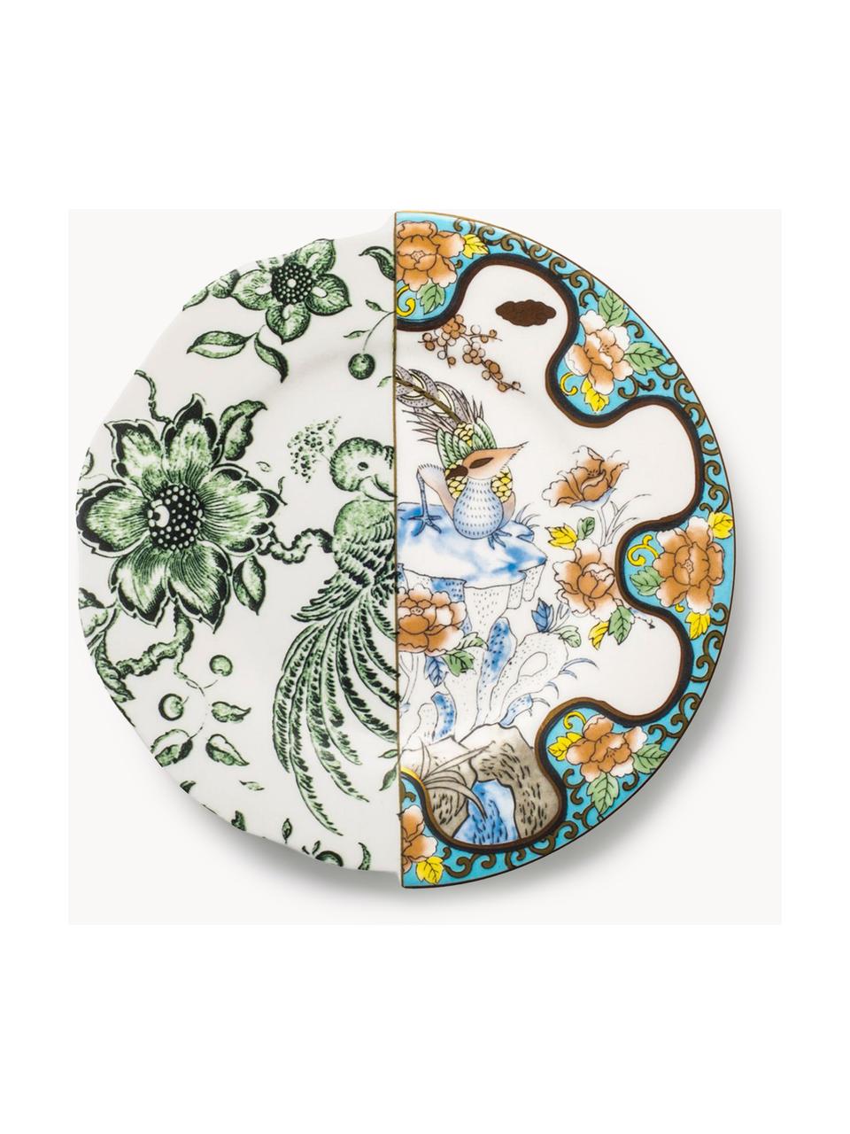 Assiette plate faite main Hybrid, Porcelaine Fine Bone China, Multicolore, Ø 22 x haut. 4 cm