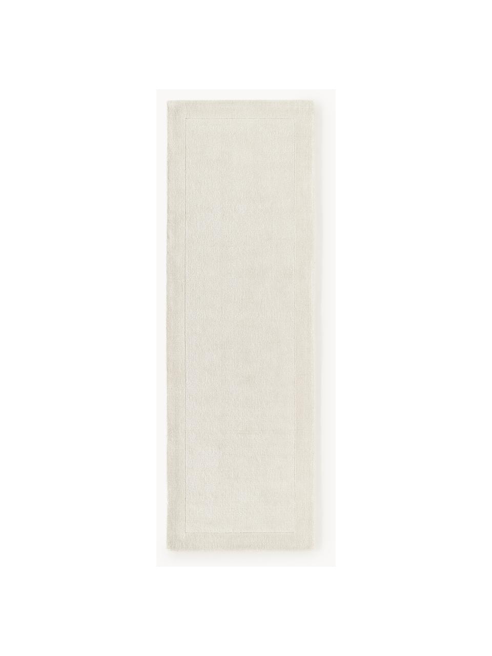 Tapis à poils courts Kari, 100 % polyester, certifié GRS, Blanc crème, larg. 80 x long. 250 cm