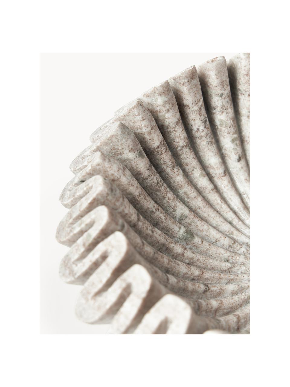 Handgefertigte Deko-Schale Santorini aus Marmor, Ø 31 cm, Marmor, Braun, marmoriert, Ø 31 x H 11 cm
