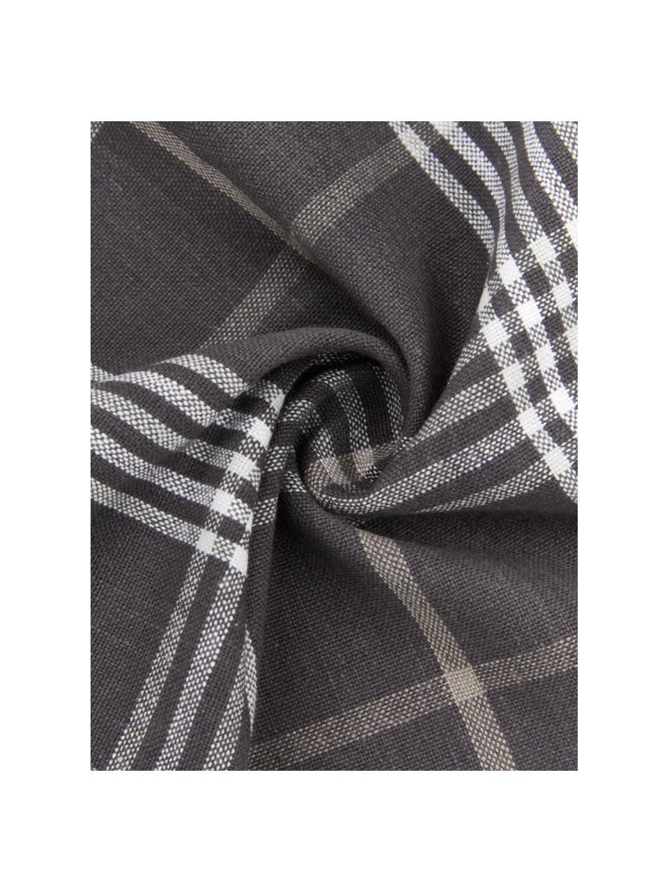 Housse de coussin gris foncé à carreaux Stirling, 100 % coton, Multicolore, larg. 30 x long. 50 cm