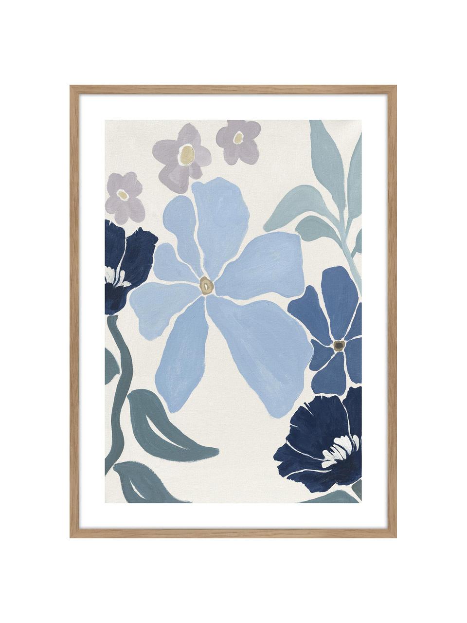 Ingelijste digitale print This Season 2, Lijst: eikenhout, Gebroken wit, blauwtinten, Lavendel, B 30 x H 40 cm