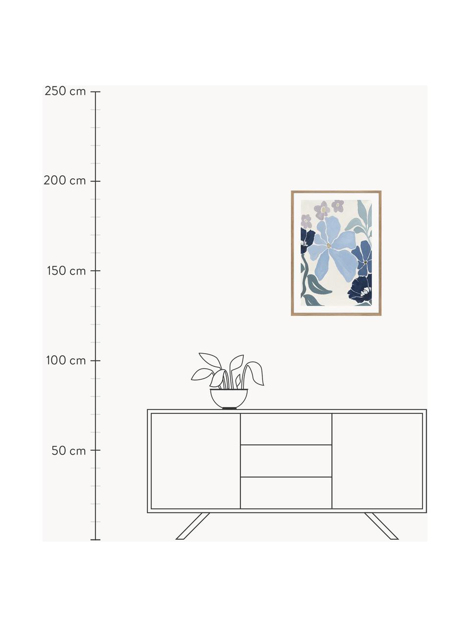 Impresión digital enmarcada This Season 2, Off White, tonos azules, lavanda, An 30 x Al 40 cm