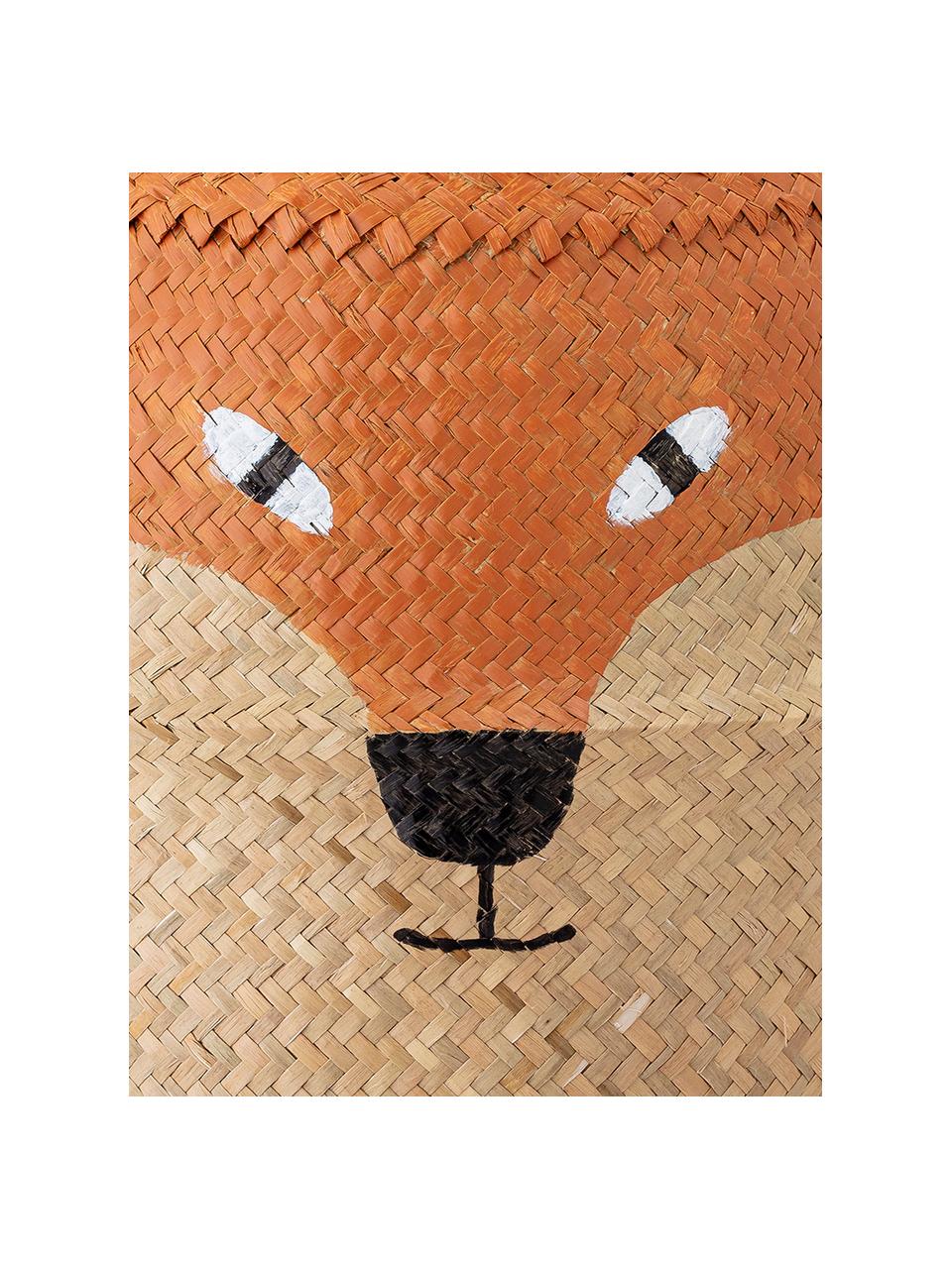 Aufbewahrungskorb Fritse, Seegras, Orange, Beige, Schwarz, Weiß, Ø 35 x H 40 cm