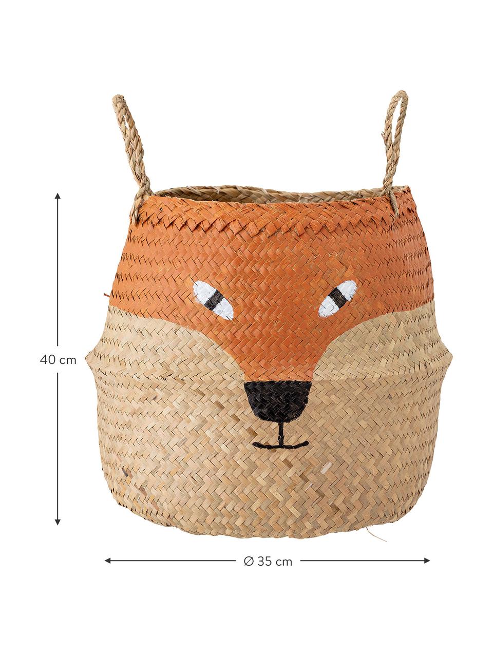 Skladovací koš Fritse, Mořská řasa, Oranžová, béžová, černá, bílá, Ø 35 cm, V 40 cm