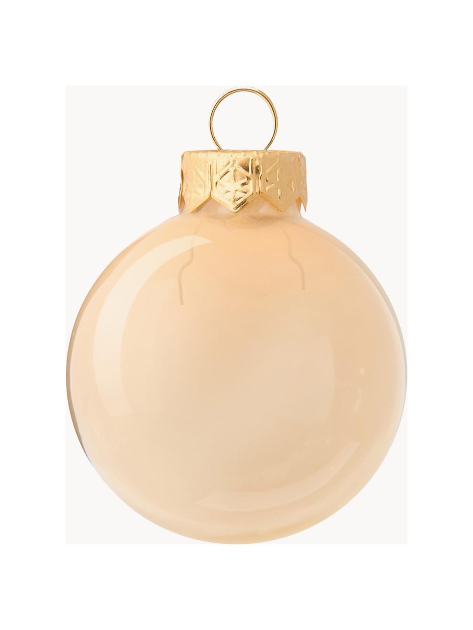 Weihnachtskugeln Decoris, 42er-Set, Glas, Goldfarben, Hellbeige, Ø 7 cm