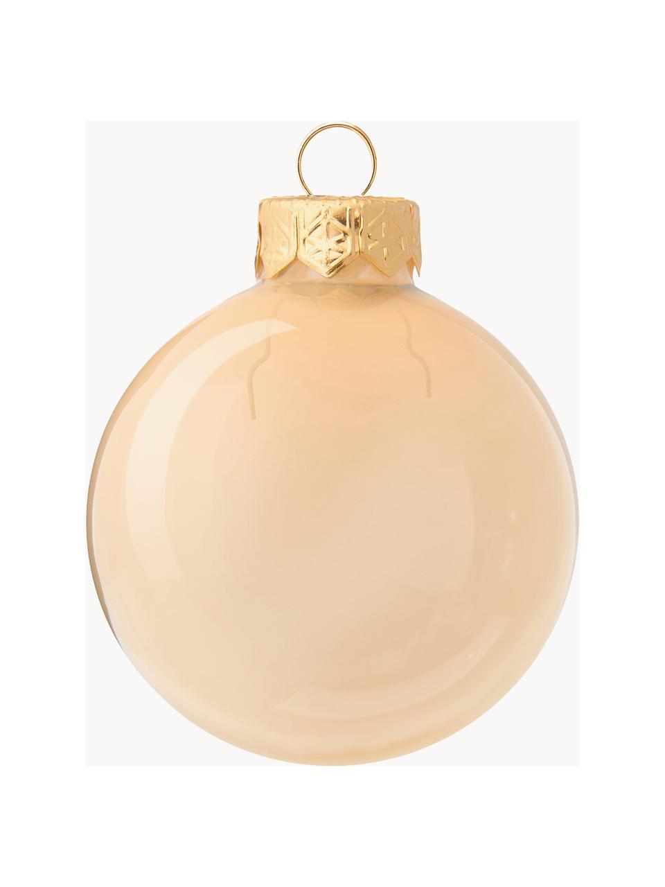 Weihnachtskugeln Decoris, 42er-Set, Glas, Goldfarben, Hellbeige, Ø 7 cm