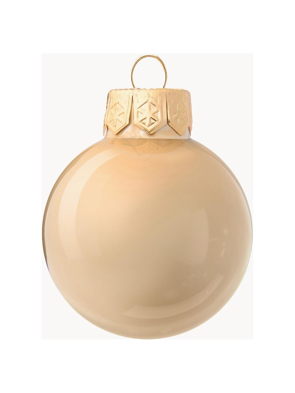 Boules de Noël Decoris, 42 élém., Verre, Doré, beige clair, Ø 7 cm