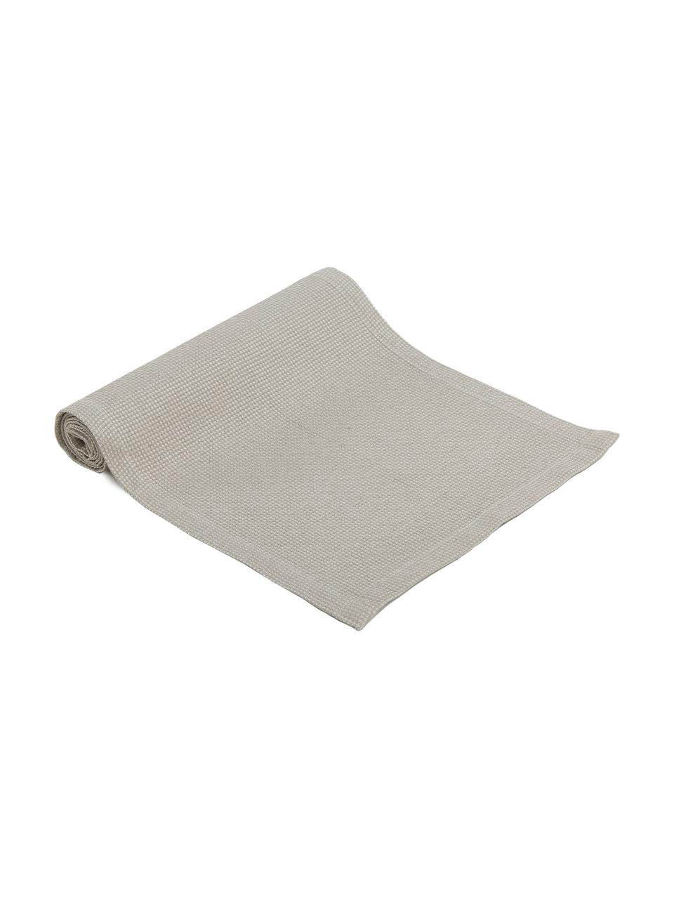 Chemin de table tissu gaufré taupe Kubo, Taupe