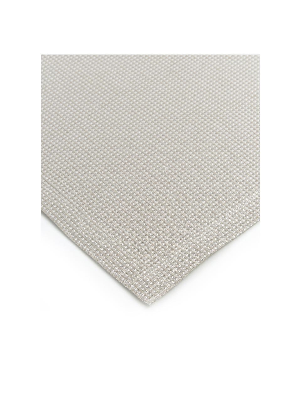 Camino de mesa en tejido gofre Kubo, 65% algodón, 35% poliéster, Gris pardo, An 40 x L 145 cm