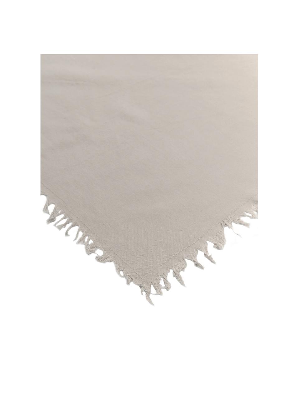 Ubrus s třásněmi Nalia, Bavlna, Světle béžová, 6-8 osob (D 250 x 160 cm)