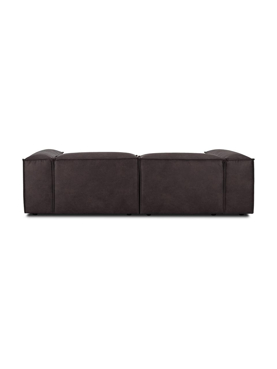 Modulares Ecksofa Lennon aus recyceltem Leder, Bezug: Recyceltes Leder (70 % Le, Gestell: Massives Holz, Sperrholz, Füße: Kunststoff, Leder Taupe, B 238 x T 180 cm, Eckteil links