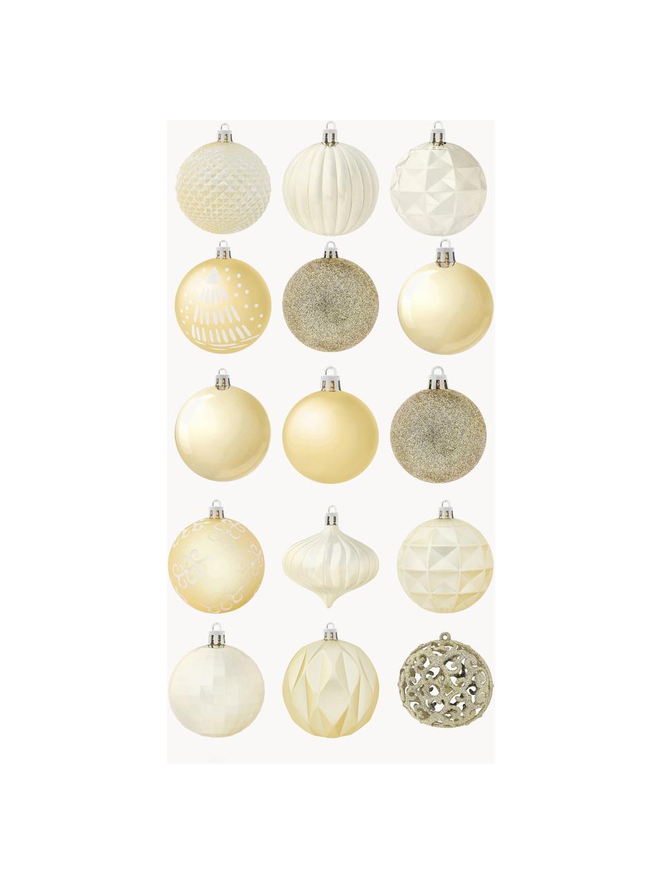 Set de bolas de Navidad irrompibles Victoria, 60 uds., Poliestireno, Dorado, Ø 7 cm