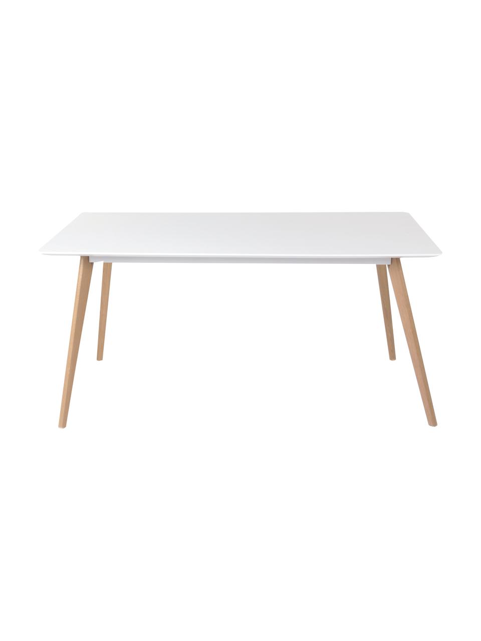 Jídelní stůl Flamy, 160 x 90 cm, Bílá, dub