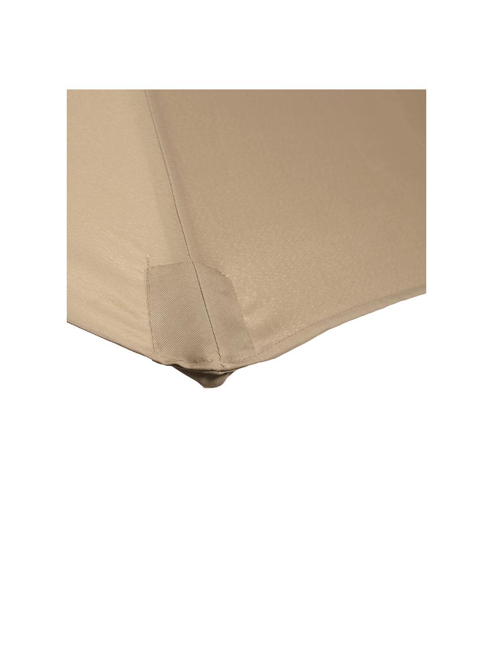 Sonnenschirm Siesta in Beige mit Kurbel, Ø 180 cm, Gestell: Aluminium, beschichtet, Bezug: Polyester, Beige, Schwarz, Ø 250 x H 240 cm