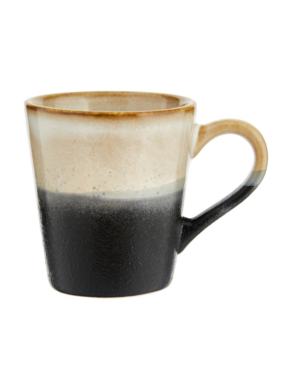 Handgemachte Espressotassen 70's im Retro Style, 4er-Set, Steingut, Mehrfarbig, Ø 6 x H 6 cm, 80 ml