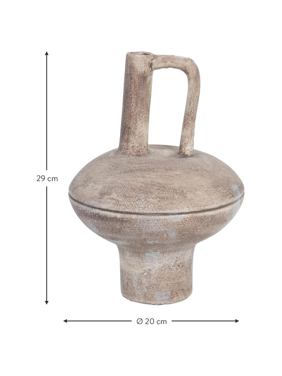 Dizajnová váza z kameniny Pithos, Kamenina, Hnedá, Ø 20 x V 29 cm