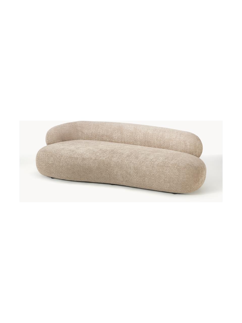 Sofá en tejido bouclé Alba (3 plazas), Tapizado: 100% poliéster Alta resis, Estructura: madera de abeto maciza, m, Patas: plástico, Tejido beige, An 235 x F 114 cm, respaldo izquierdo