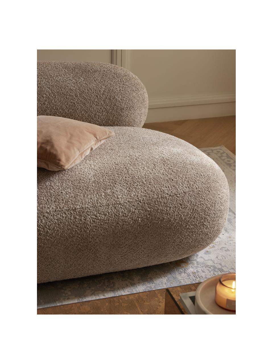 Pohovka z plyšového buklé Alba (3-miestna), Plyšová buklé béžová, Š 235 x H 114 cm, s operadlom naľavo